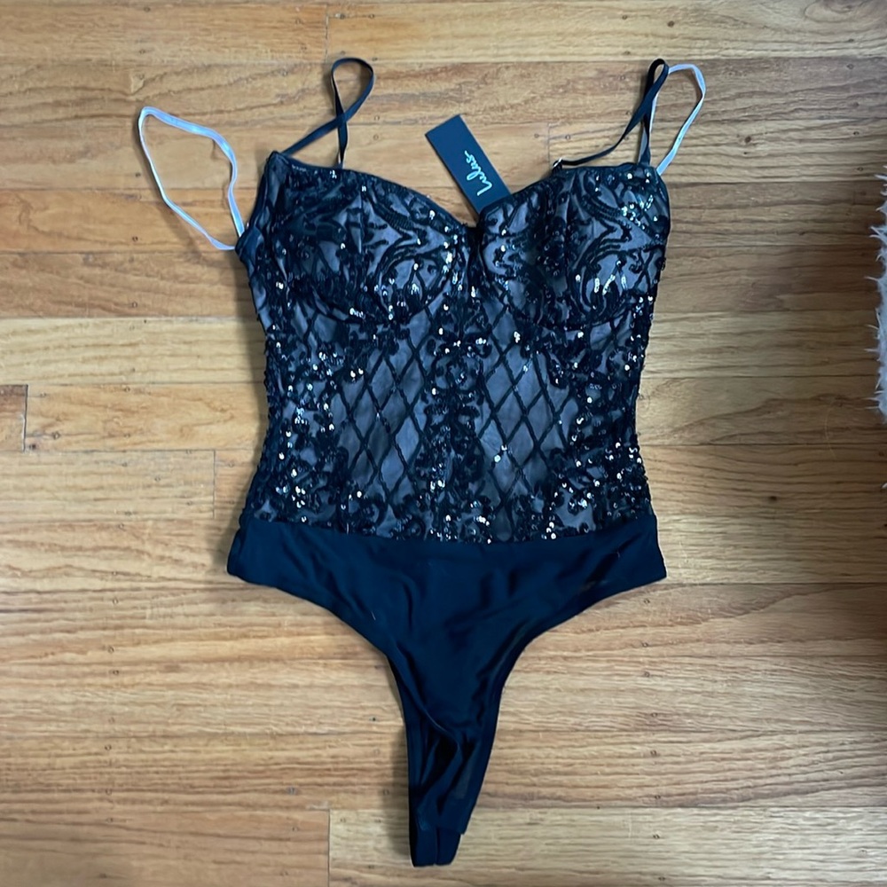 Black Sequin Bodysuit